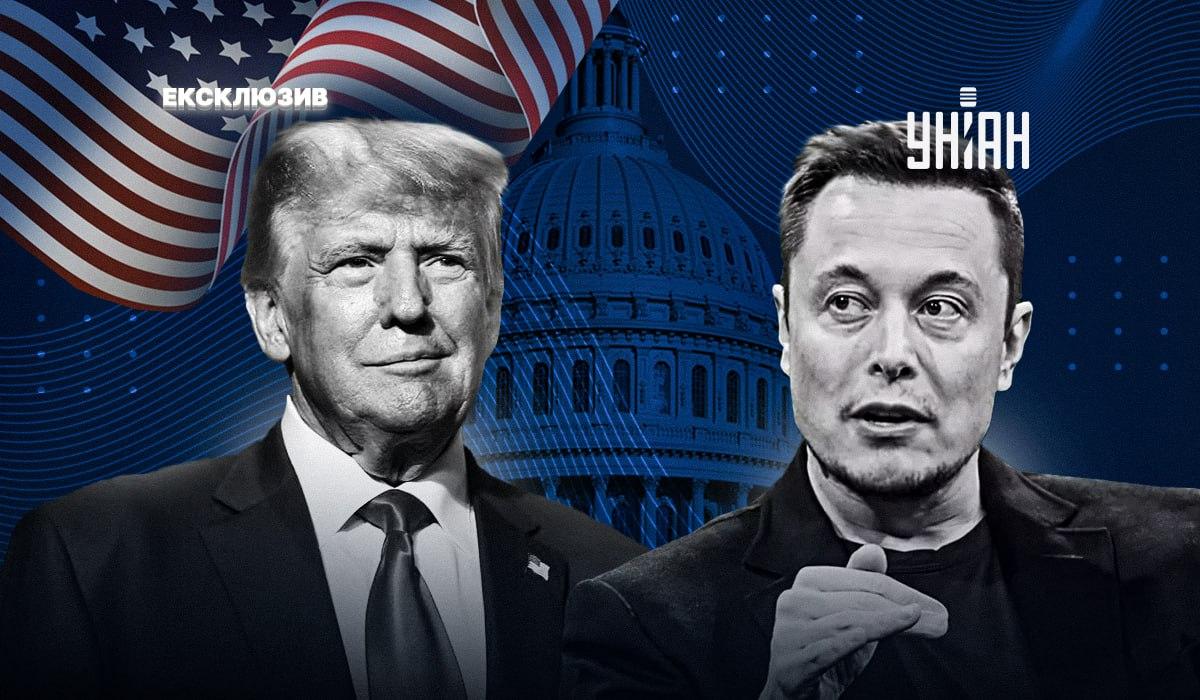 Фарапонов розповів, як в подальшому складуться відносини Маска з Трампом / колаж УНІАН Фарапонов розповів, як в подальшому складуться відносини Маска з Трампом / колаж УНІАН