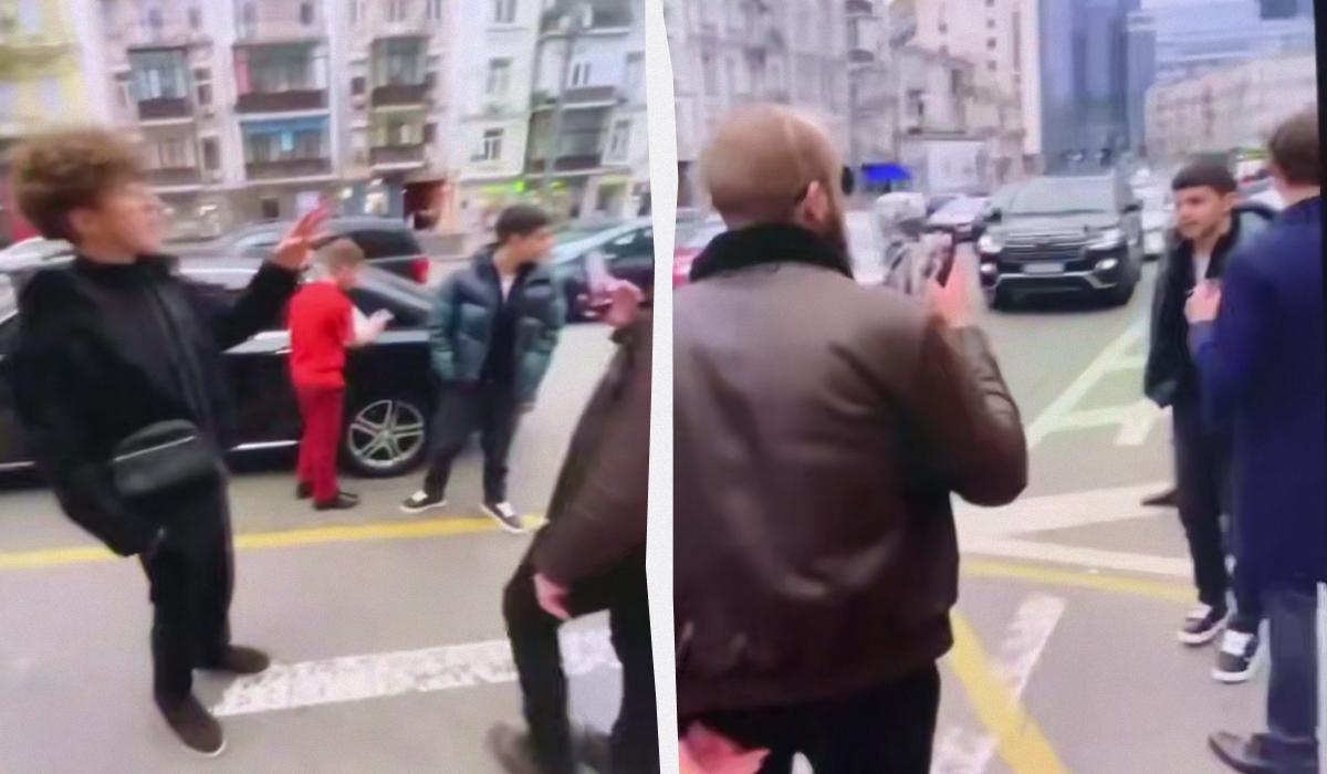 A company of young people in the center of Kyiv blocked road traffic for their own entertainment, they write in the Network / UNIAN collage, footage from the video