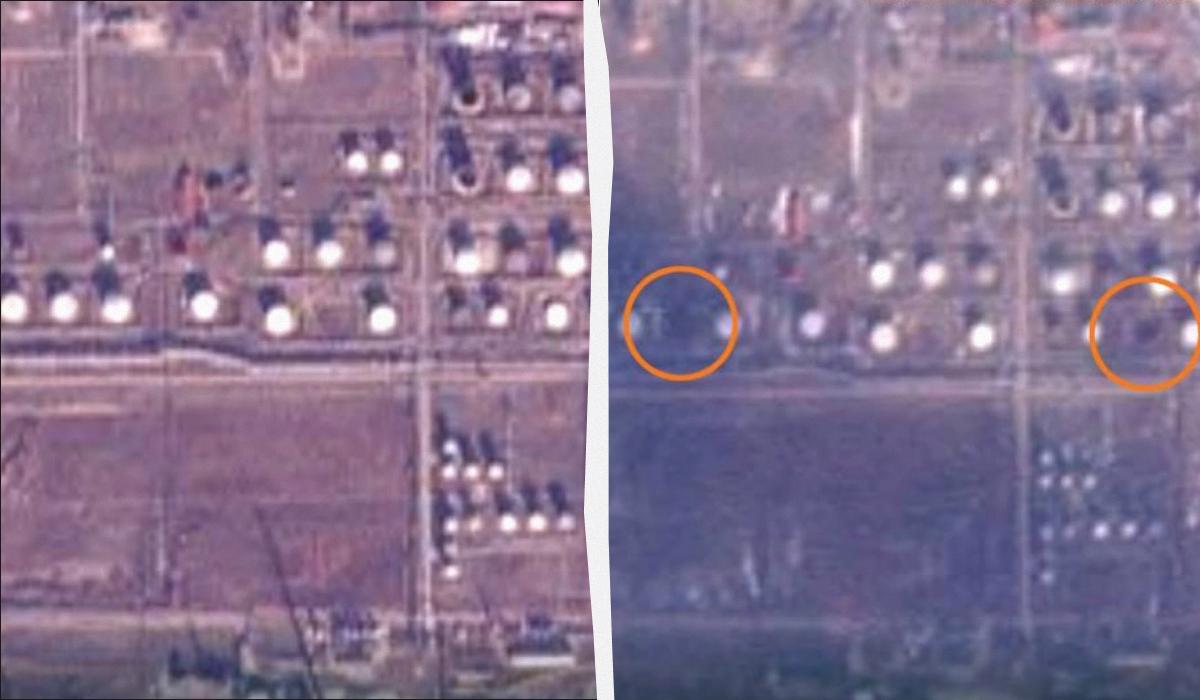Зʼявилися супутникові знімки уражених в РФ обʼєктів / колаж УНІАН, фото "Схеми", Радіо Свобода Зʼявилися супутникові знімки уражених в РФ обʼєктів / колаж УНІАН, фото "Схеми", Радіо Свобода