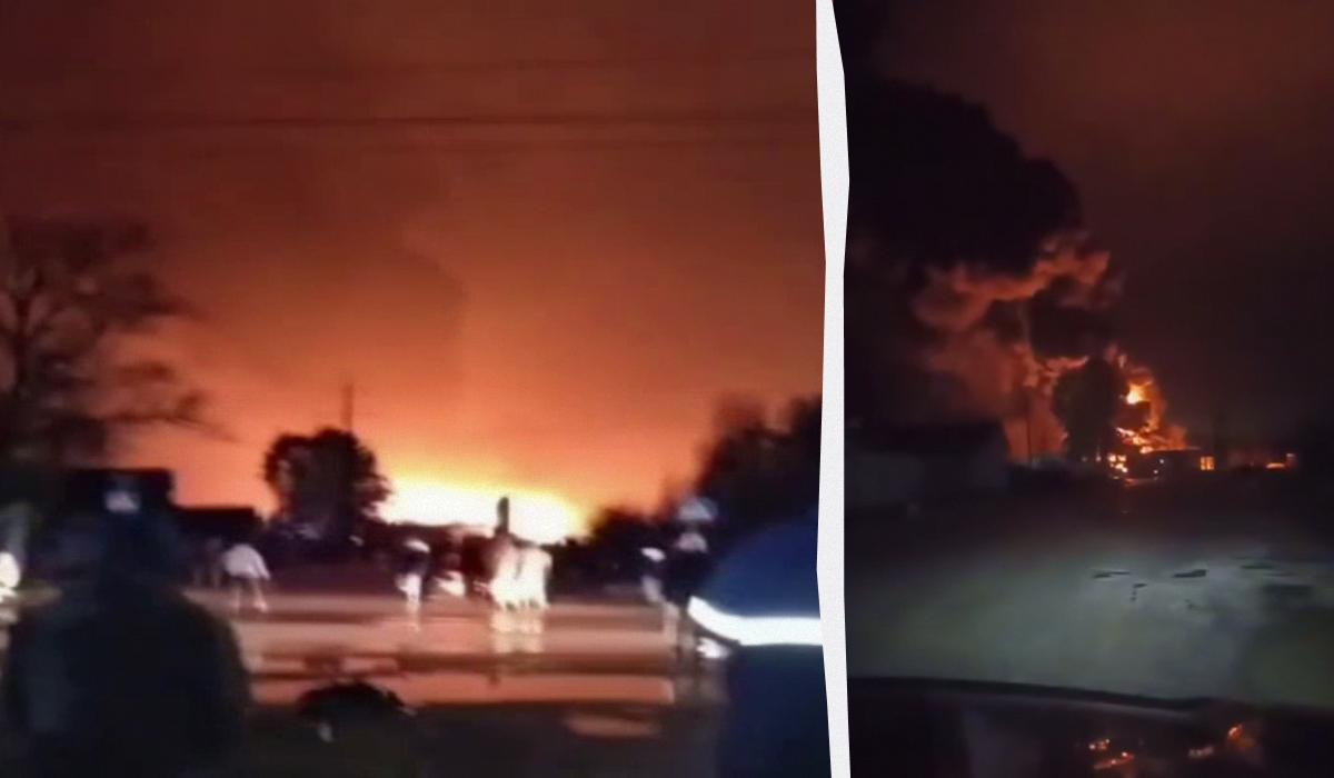 У соцмережах опубліковано кадри з сильною пожежею і клубами диму в місті / колаж УНІАН, скріншот У соцмережах опубліковано кадри з сильною пожежею і клубами диму в місті / колаж УНІАН, скріншот