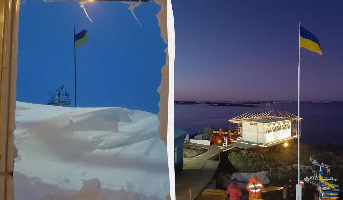 Удивительное явление на станции "Академик Вернадский" / коллаж УНИАН, фото facebook.com/AntarcticCenter, Юрий Отруба Удивительное явление на станции "Академик Вернадский" / коллаж УНИАН, фото facebook.com/AntarcticCenter, Юрий Отруба