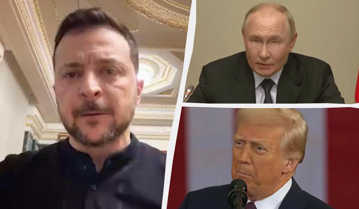 Зеленский ответил, в каком формате готов встречаться с Путиным / коллаж УНИАН, скриншоты Зеленский ответил, в каком формате готов встречаться с Путиным / коллаж УНИАН, скриншоты
