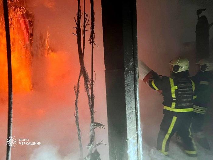 Рятувальники ліквідували пожежу на площі 200 кв м / фото ДСНС Рятувальники ліквідували пожежу на площі 200 кв м / фото ДСНС