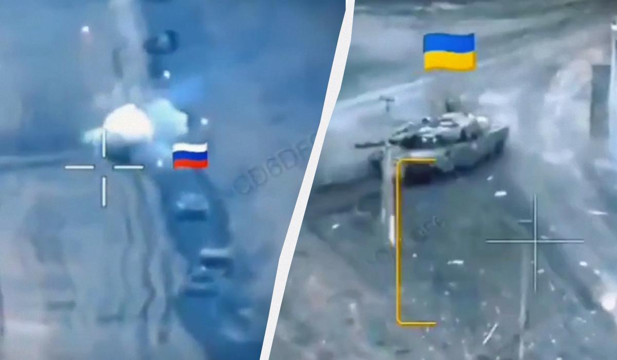 Видео боя обнародовала ОСУВ "Хортица" / коллаж УНИАН, кадры из видео Видео боя обнародовала ОСУВ "Хортица" / коллаж УНИАН, кадры из видео