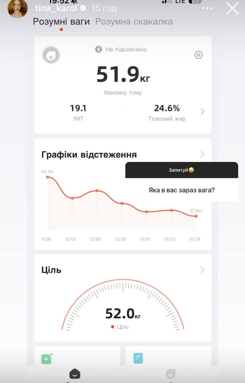 Скріншот сторіз Тіни Кароль Скріншот сторіз Тіни Кароль