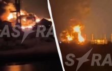 Российский Энгельс атаковали дроны: бушует пожар на нефтебазе (фото)