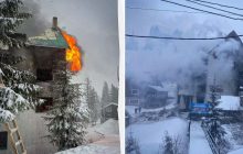 На популярном карпатском курорте возник масштабный пожар, жителей эвакуировали (видео)