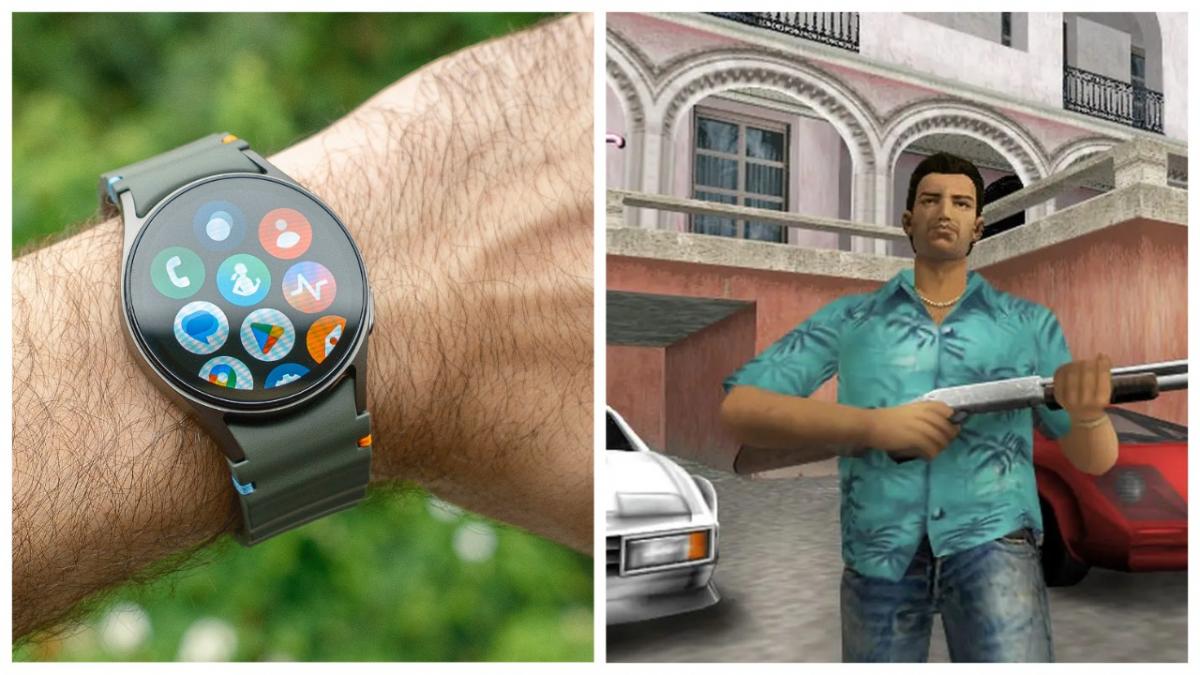 На Samsung Galaxy Watch 5 смогли запустить GTA: Vice City / Коллаж УНИАН, фото - Rockstar Games На Samsung Galaxy Watch 5 смогли запустить GTA: Vice City / Коллаж УНИАН, фото - Rockstar Games