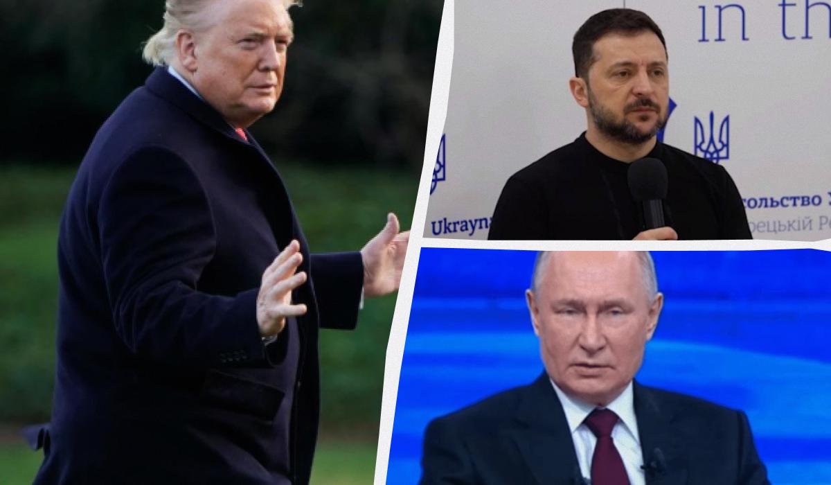 Трамп почав заговорювати про зустріч Зеленського і Путіна / колаж УНІАН Трамп почав заговорювати про зустріч Зеленського і Путіна / колаж УНІАН