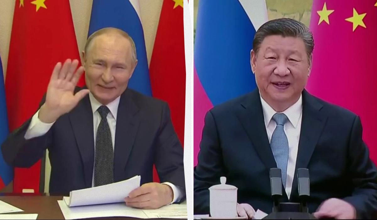 Си Цзиньпин "использует" Путина / коллаж УНИАН, скриншоты