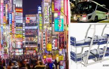 В Японии запустят автобусы со спальными местами, чтобы туристы могли экономить на отелях