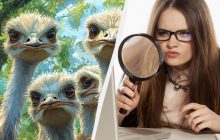 Невероятный вызов для мозга: надо среди страусов найти "чужака" за 7 секунд