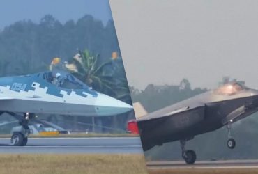 Американський F-35 і російський Су-57 зустрілися на авіашоу в Індії (відео)