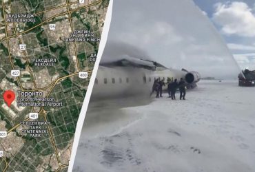 У Торонто під час посадки перекинувся пасажирський літак (відео)