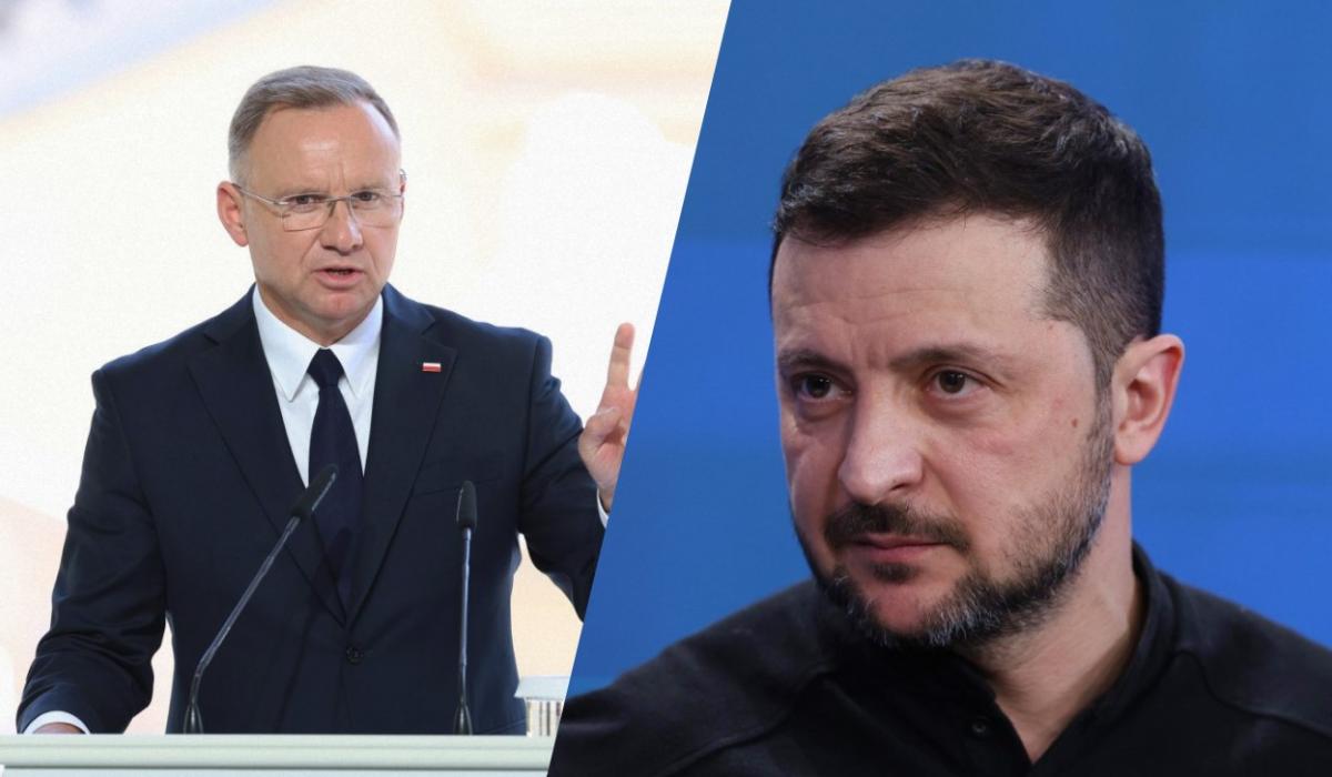 Дуда обговорював з Зеленським Волинську трагедію / президенти Польщі та України / колаж УНІАН, фото УНІАН