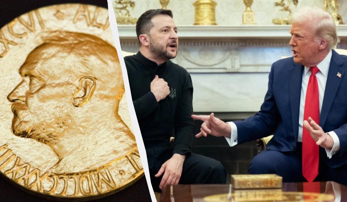 Взрывная встреча Трампа с Зеленским может повлиять на шансы получить президентом США Нобелевскую премию / Коллаж УНИАН, фото REUTERS, Getty Images Взрывная встреча Трампа с Зеленским может повлиять на шансы получить президентом США Нобелевскую премию / Коллаж УНИАН, фото REUTERS, Getty Images