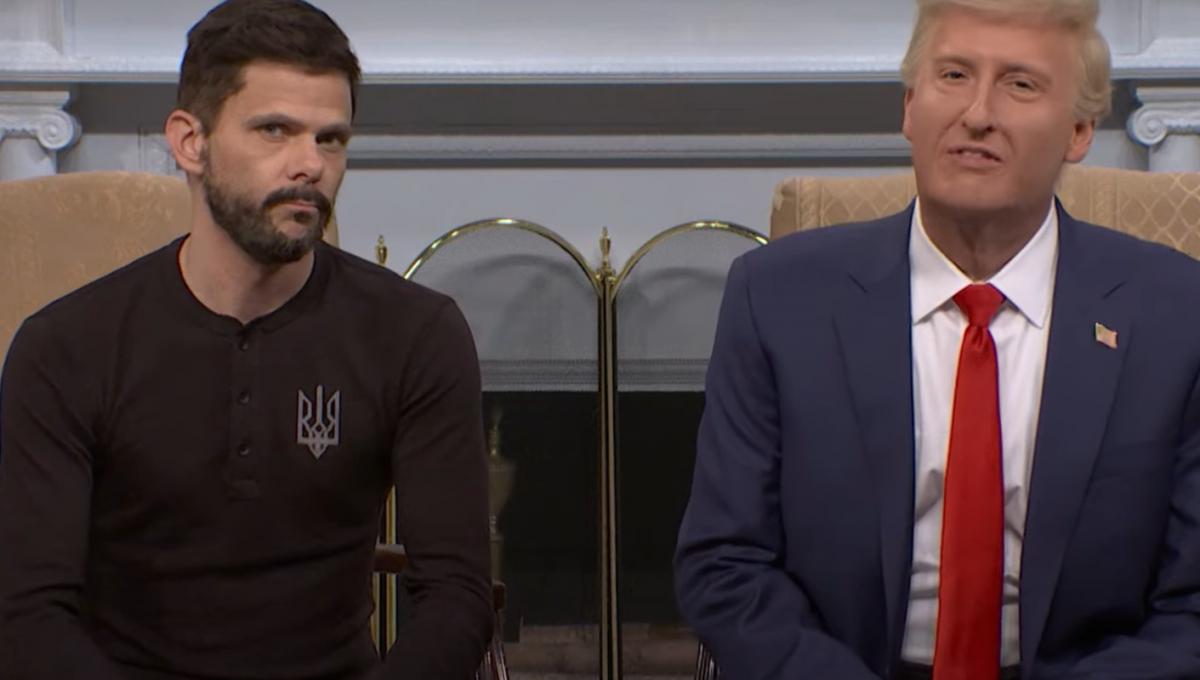 В скетче "Трамп" унижал "Зеленского" и упрекнул за наряд / скриншот из видео В скетче "Трамп" унижал "Зеленского" и упрекнул за наряд / скриншот из видео