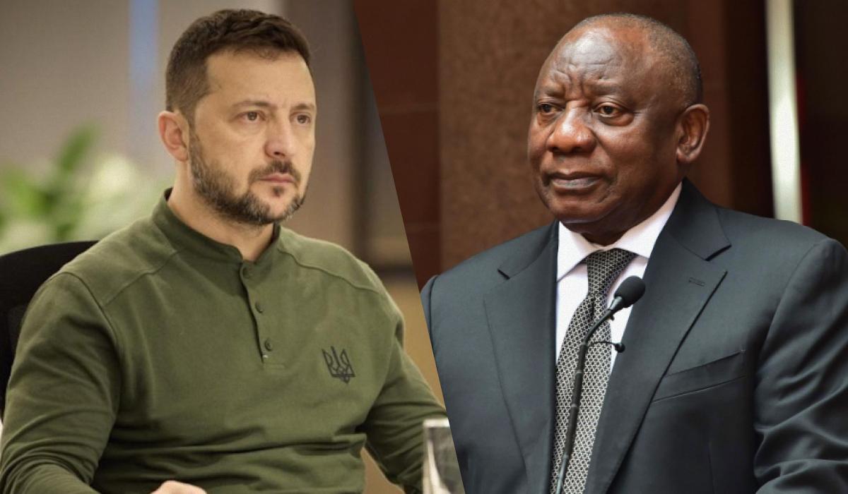 Зеленський проведе переговори із президентом ПАР Рамафосою / Колаж УНІАН, фото president.gov.ua, PresidencyZA