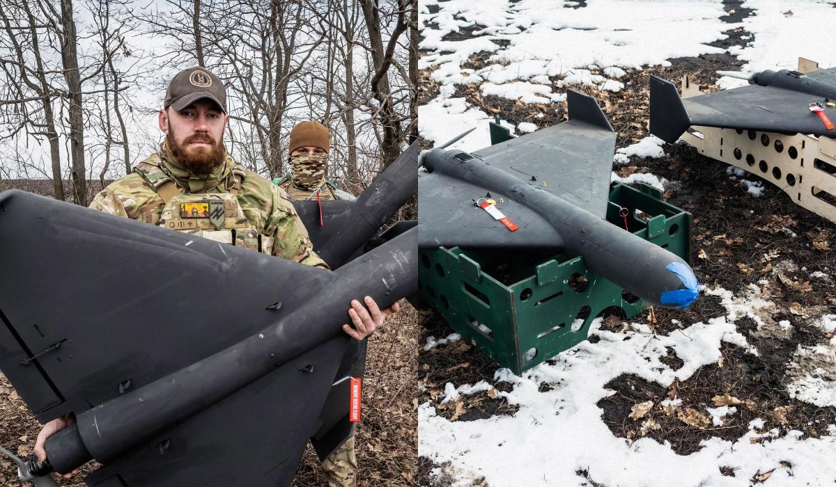 UAS SETH схожий на "Шахед", але має більш компактні габарити / Колаж УНІАН, фото - facebook.com/azov.media4308 UAS SETH схожий на "Шахед", але має більш компактні габарити / Колаж УНІАН, фото - facebook.com/azov.media4308