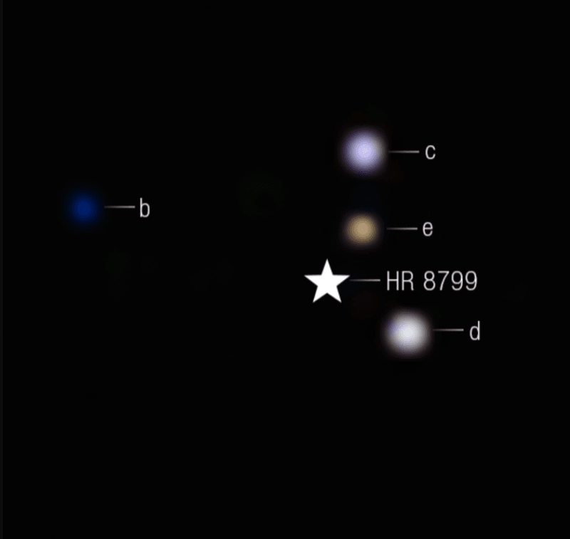 Вуглекислий газ у системі HR 8799 / фото NASA, ESA, CSA, STScI, W. Balmer (JHU), L. Pueyo (STScI), M. Perrin (STScI) Вуглекислий газ у системі HR 8799 / фото NASA, ESA, CSA, STScI, W. Balmer (JHU), L. Pueyo (STScI), M. Perrin (STScI)