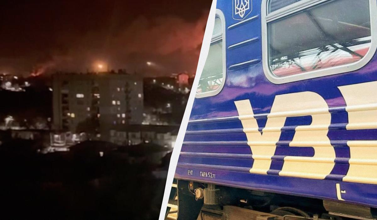 "Укрзализныця" меняет движение поездов из-за атаки РФ на Кропивницкий / коллаж УНИАН, фото пресс-службы УЗ, кадр из видео "Укрзализныця" меняет движение поездов из-за атаки РФ на Кропивницкий / коллаж УНИАН, фото пресс-службы УЗ, кадр из видео