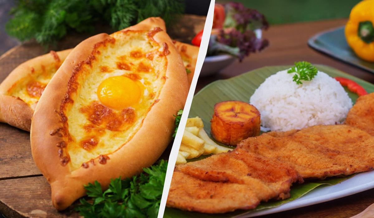 Грузинське хачапурі та колумбійська котлета валлуна / колаж УНІАН, фото колаж УНІАН, фото ua.depositphotos.com, wikipedia.org Грузинське хачапурі та колумбійська котлета валлуна / колаж УНІАН, фото колаж УНІАН, фото ua.depositphotos.com, wikipedia.org