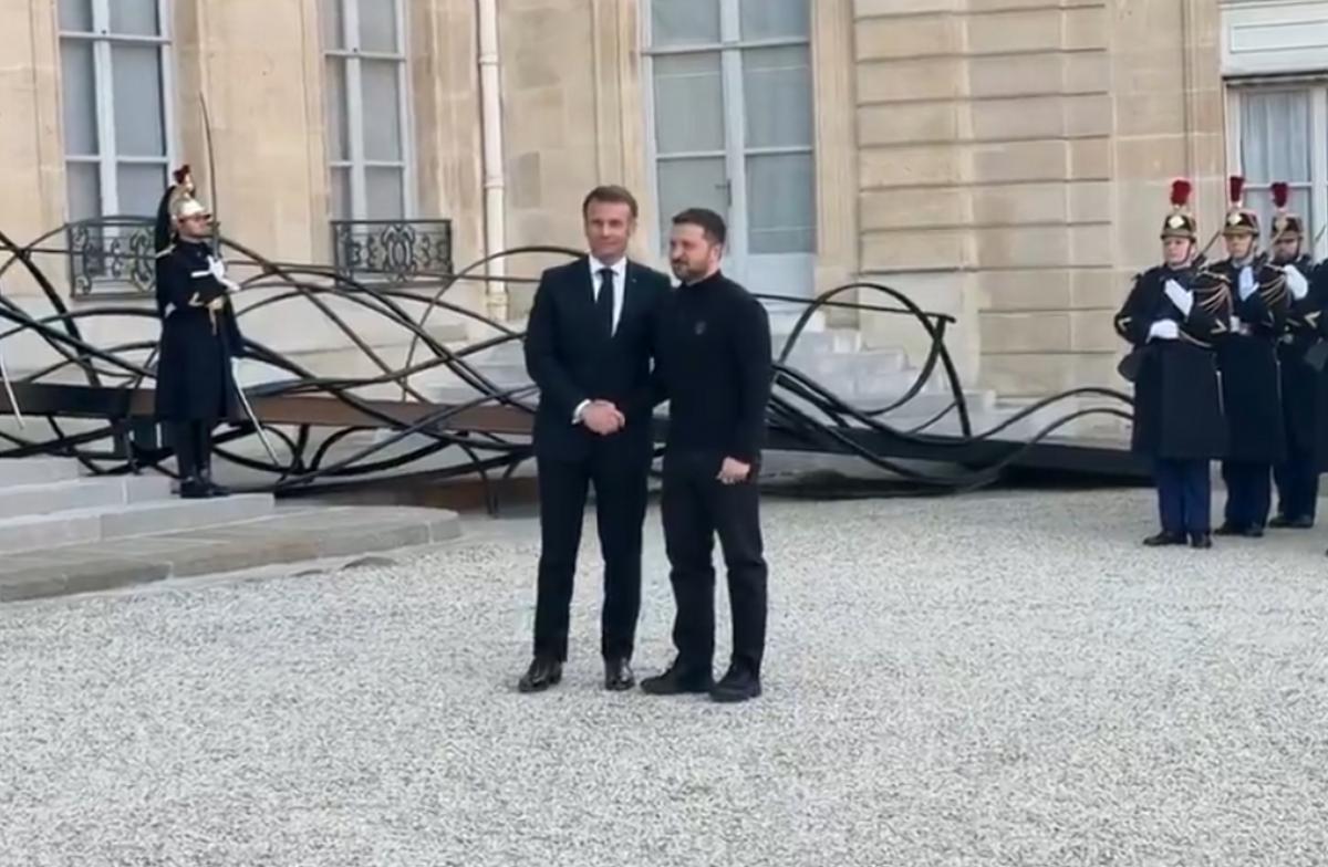 Зеленський зустрівся з Макроном / скріншот Зеленський зустрівся з Макроном / скріншот