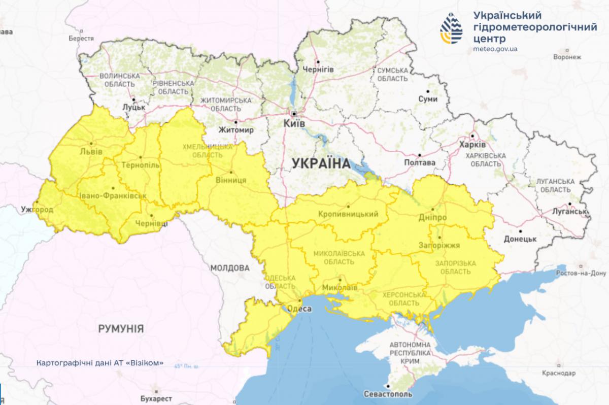 Во многих областях Украины сегодня будет ветрено / фото Укргидрометцентр Во многих областях Украины сегодня будет ветрено / фото Укргидрометцентр