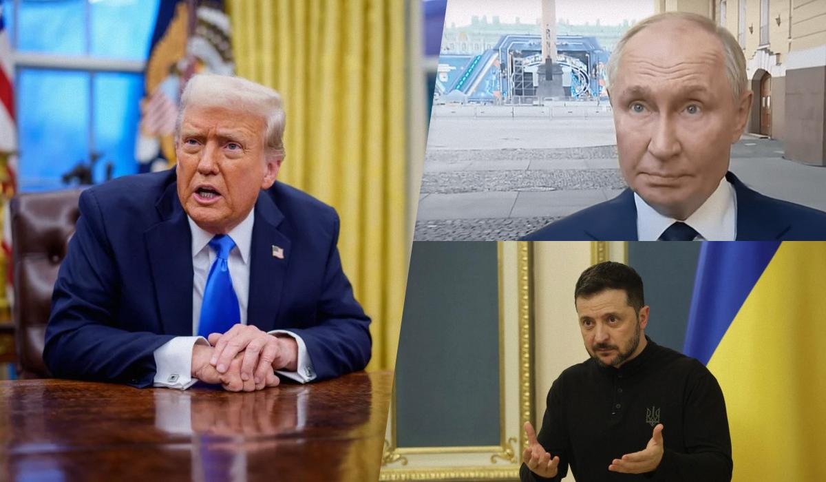 Трамп пригрозив посилити тиск на Москву, якщо Путін продовжить затягувати мирні переговори / Колаж УНІАН, фото - Getty Images, скріншот, УНІАН Трамп пригрозив посилити тиск на Москву, якщо Путін продовжить затягувати мирні переговори / Колаж УНІАН, фото - Getty Images, скріншот, УНІАН