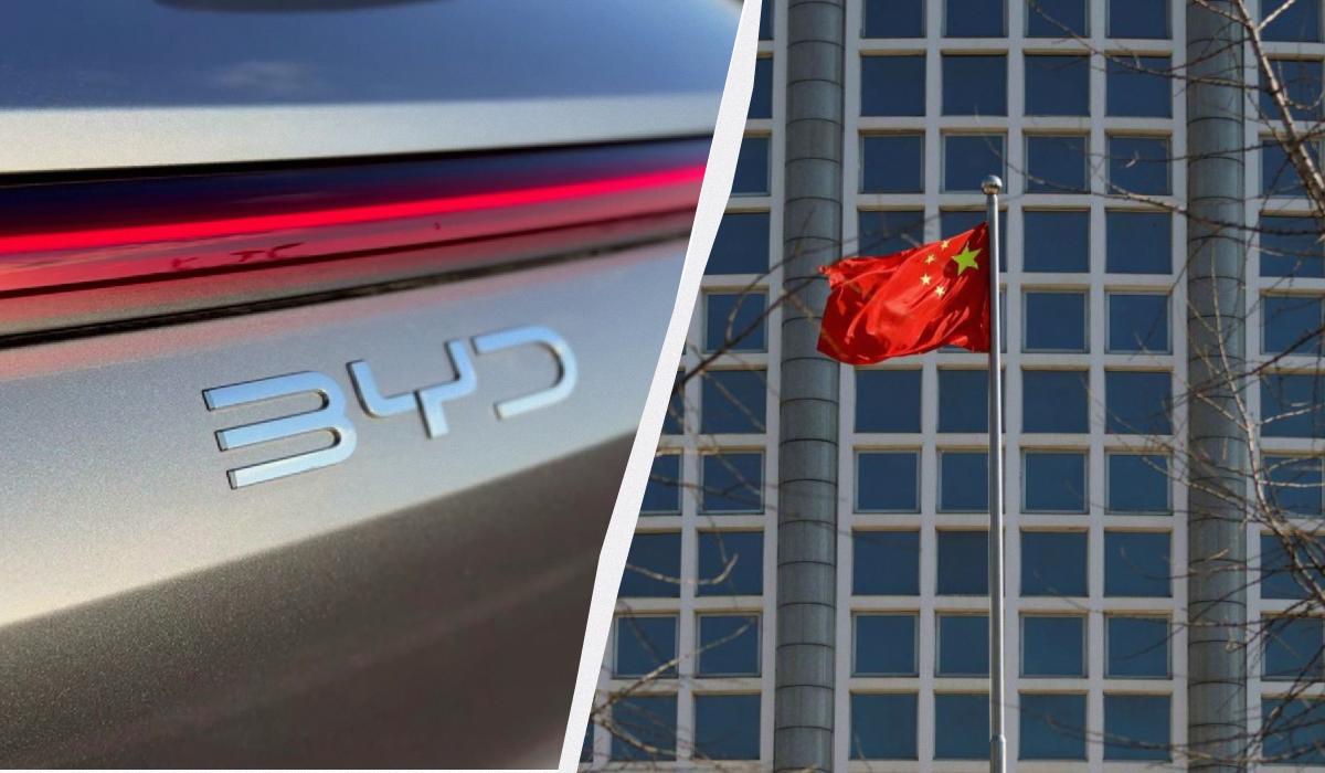 Доля BYD в украинских продажах новых легковых авто китайских брендов составила 54% / коллаж.УНИАН, фото Reuters, скриншот Доля BYD в украинских продажах новых легковых авто китайских брендов составила 54% / коллаж.УНИАН, фото Reuters, скриншот