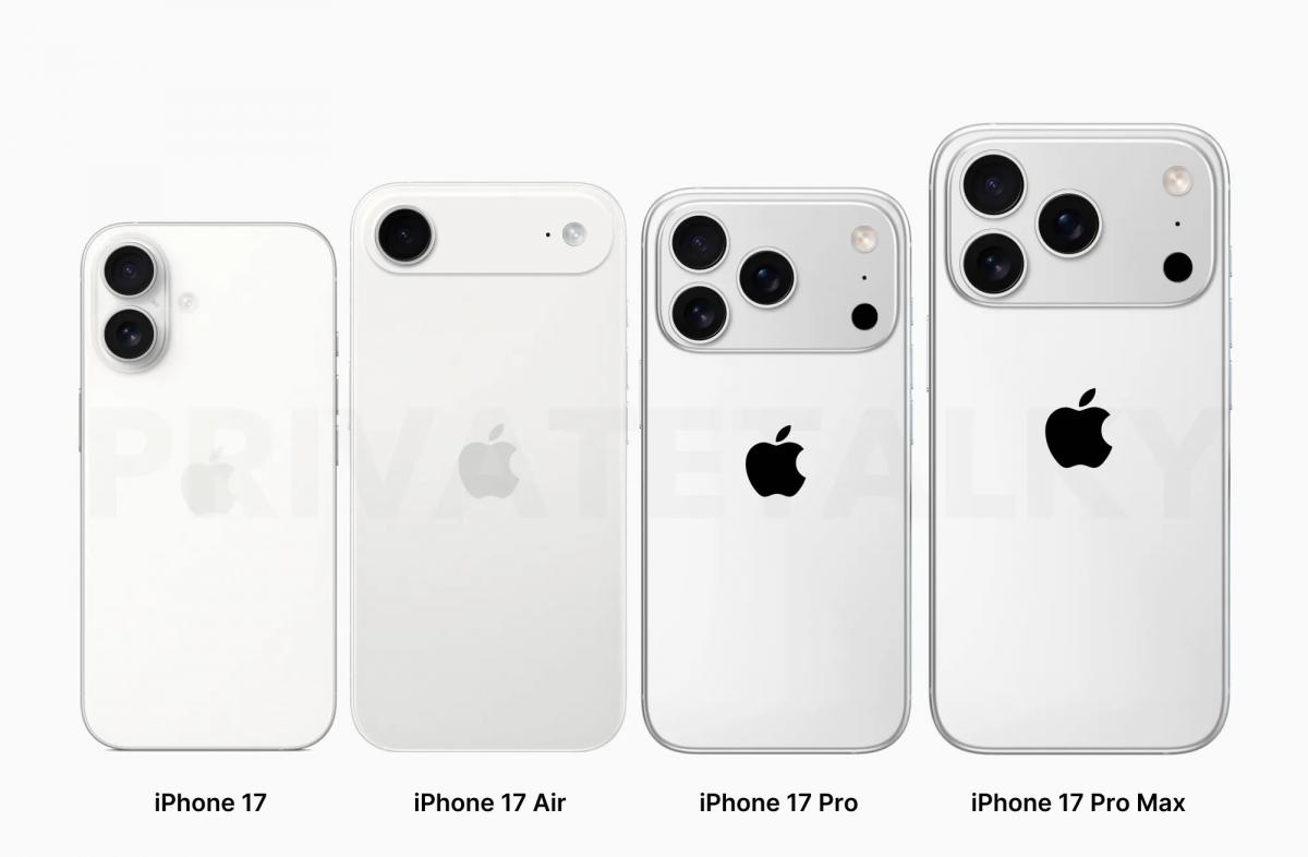 Четыре модели iPhone 17 на качественных рендерах / фото Majin Bu Четыре модели iPhone 17 на качественных рендерах / фото Majin Bu