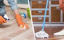 Никаких разводов на полу и чистые носки: что добавить в воду для мытья полов