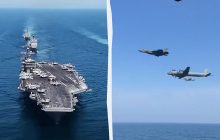 Над одним из самых мощных кораблей ВМС США перехватили российский самолет, - СМИ (видео)