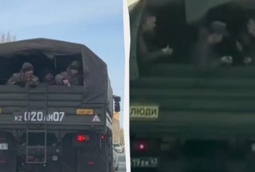 На сході України помітили понад десяток вантажівок з російськими новобранцями (відео)