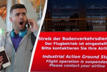Персонал немецкого аэропорта застал пассажиров врасплох, начав забастовку на день раньше плана