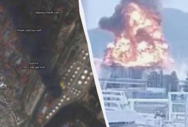 В Туапсе после атаки более суток пылает нефтеперерабатывающий завод (фото)