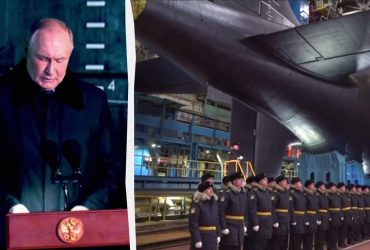 У Росії спустили на воду підводний крейсер-носій ракет Циркон - Путін не приїхав (відео)