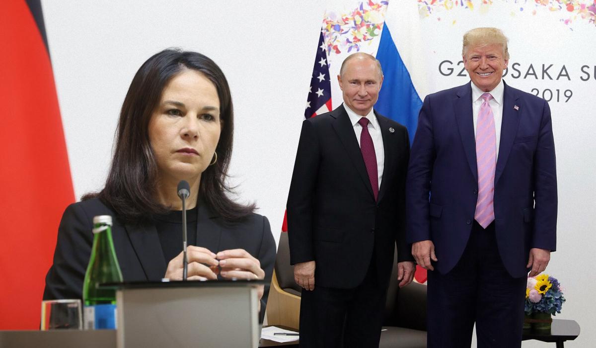 Бербок подчеркнула, что Путин имитирует Трампу готовность к переговорам / коллаж УНИАН, фото УНИАН, Википедия Бербок подчеркнула, что Путин имитирует Трампу готовность к переговорам / коллаж УНИАН, фото УНИАН, Википедия