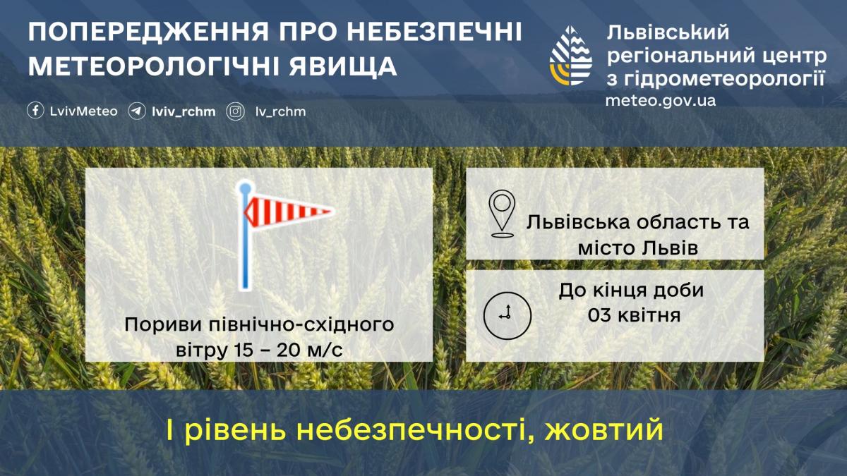 На Львовщине ожидаются сильные порывы ветра / фото Львовский гидрометцентр На Львовщине ожидаются сильные порывы ветра / фото Львовский гидрометцентр