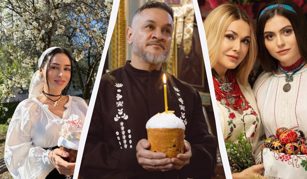 Українські зірки показали, як освячували святкові кошики на Великдень / колаж УНІАН, скріншот Instagram