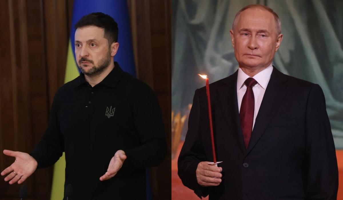 Зеленський зазначив, що Росія вже порушила "великоднє перемир'я" / Колаж УНІАН, фото - УНІАН/Ковальчук Віктор, Getty Images Зеленський зазначив, що Росія вже порушила "великоднє перемир'я" / Колаж УНІАН, фото - УНІАН/Ковальчук Віктор, Getty Images