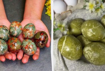 Як зробити зелені мармурові яйця на Великдень: фарбуємо куркумою та каркаде