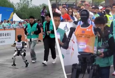 У Китаї півмарафон бігли люди і роботи: у кого вийшло краще