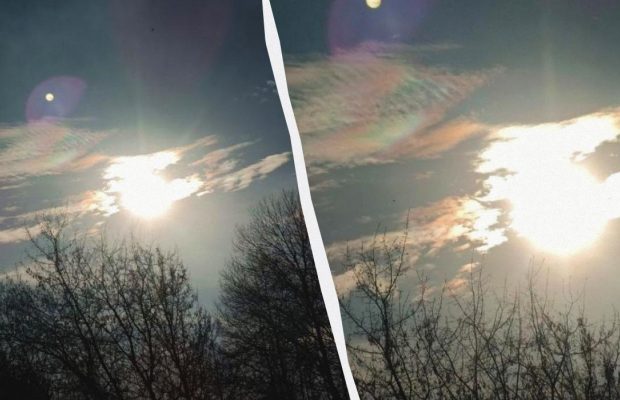 В небе на Сумщине увидели необычное радужное явление (фото)