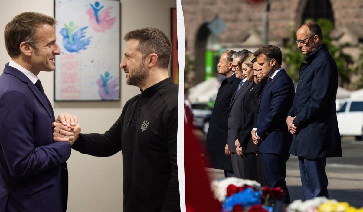 Макрон сделал сильное заявление / коллаж УНИАН, фото president.gov.ua, Telegram/@V_Zelenskiy_official Макрон сделал сильное заявление / коллаж УНИАН, фото president.gov.ua, Telegram/@V_Zelenskiy_official