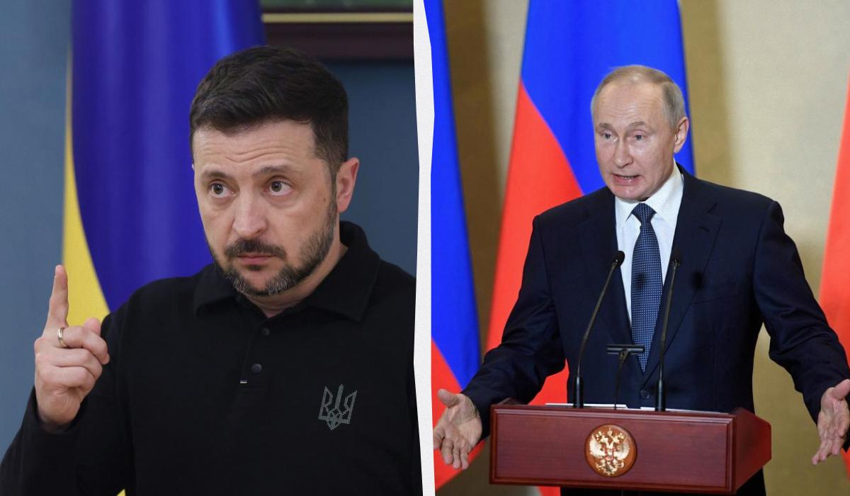 Зеленський відповів Путіну / колаж УНІАН, фото УНІАН, Ковальчук Віктор, Reuters Зеленський відповів Путіну / колаж УНІАН, фото УНІАН, Ковальчук Віктор, Reuters
