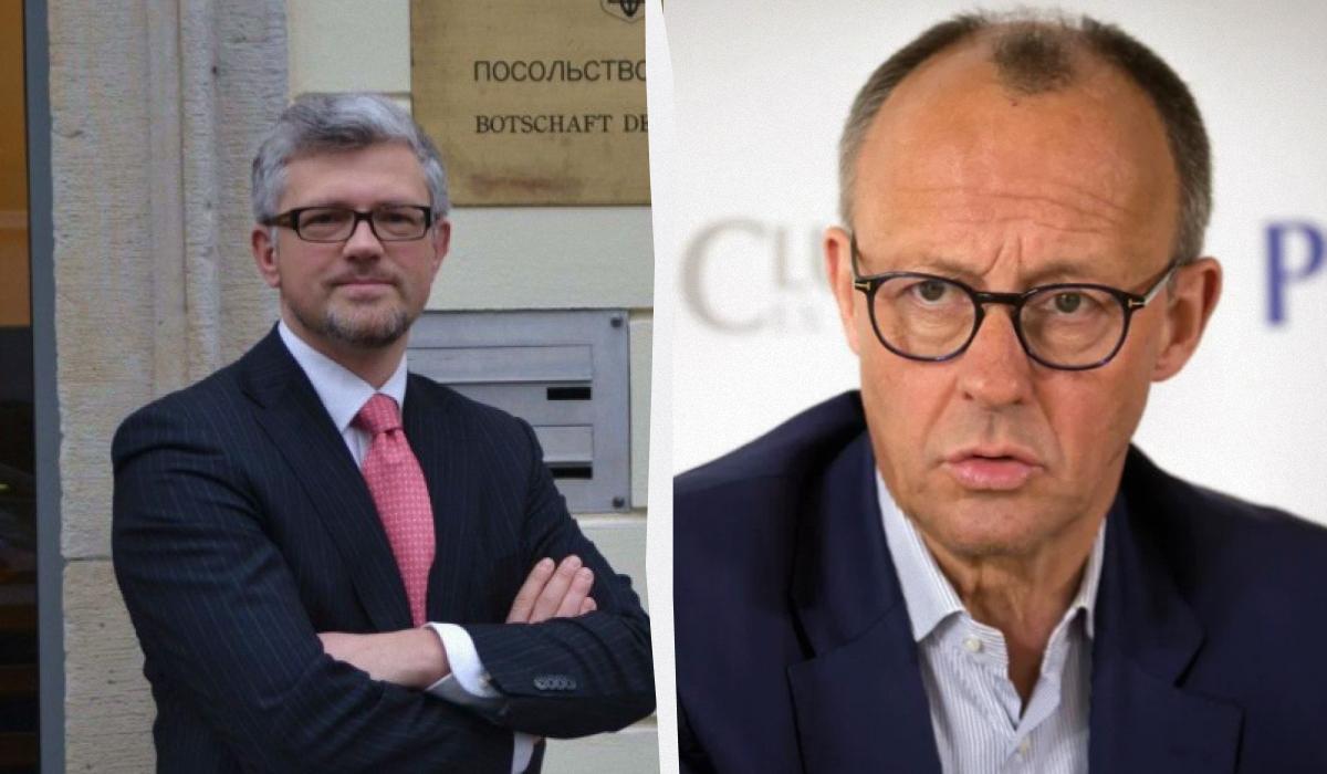 Мельник прокоментував Німеччина засекречення Мерцом даних про передачу зброї Україні / Колаж УНІАН, фото germany.mfa.gov.ua, Вікіпедія