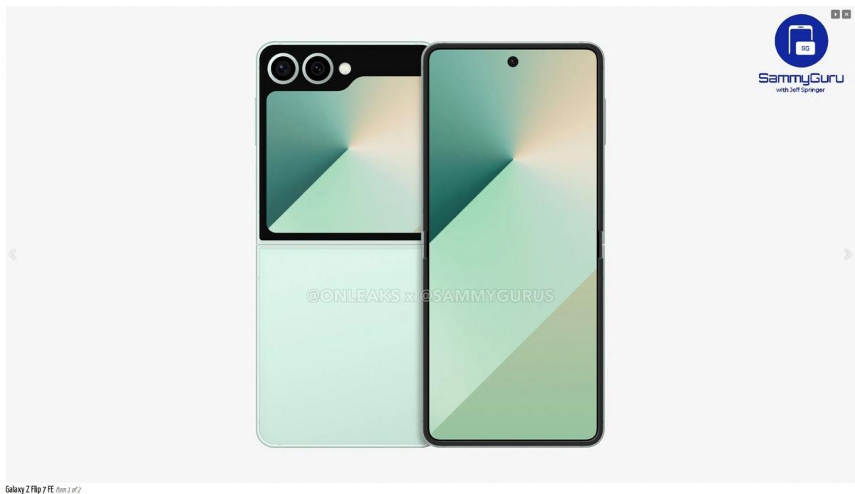 Рендер Galaxy Z Flip FE / Джерело: OnLeaks Рендер Galaxy Z Flip FE / Джерело: OnLeaks