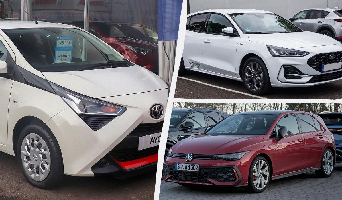В этот рейтинг вошли Ford Focus, Volkswagen Golf и Toyota Aygo / коллаж УНИАН, фото Википедия В этот рейтинг вошли Ford Focus, Volkswagen Golf и Toyota Aygo / коллаж УНИАН, фото Википедия
