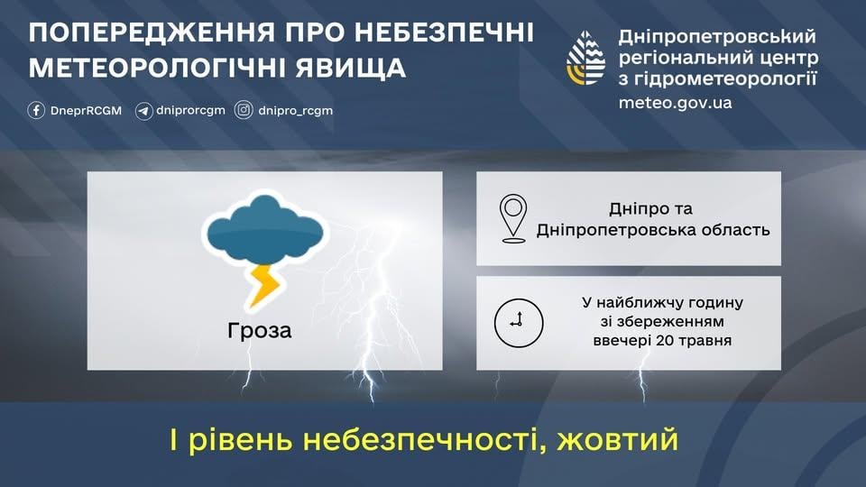 На Днепропетровщине ожидается гроза / фото Днепропетровский гидрометцентр На Днепропетровщине ожидается гроза / фото Днепропетровский гидрометцентр